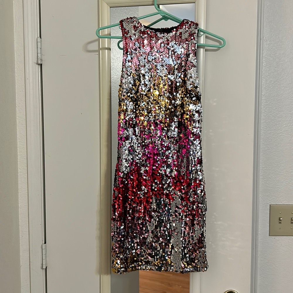 Forever 21 Multi-color sleeveless sequin mini dress